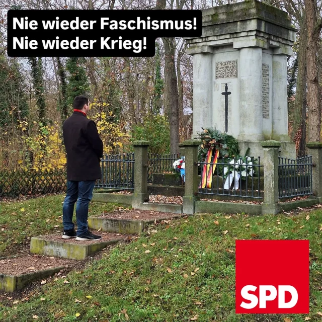 Volkstrauertag in Radegast bei Köthen. Es war mir eine Ehre heute in Radegast zu den Feierlichkeiten zum Volkstrauertag sprechen zu dürfen.
Nie wieder Faschismus!
Nie wieder Krieg!

Dein Kandidat für den Landtag von Sachsen-Anhalt
Wahlkreis 22 Köthen
Felix Giesa