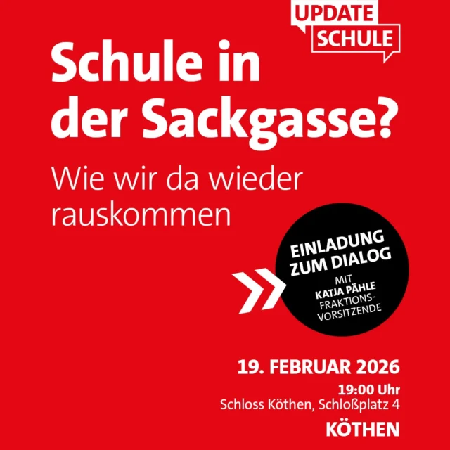 Donnerstag 19. Februar im Schloss Köthen.
Update Tour zum Thema Schule. Einlass ab 18:30 Uhr.

#bildung #SPD #sachsenanhalt #schule #update
Moderation: Felix Giesa