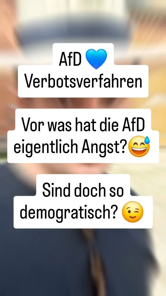 Wer nichts getrunken hat, hat vor der Polizeikontrolle keine Angst. 🚗🛑

​Die AfD stellt sich gerne als die „einzig wahre demokratische Kraft“ dar. Aber sobald es um ein Prüfverfahren vor dem Bundesverfassungsgericht geht, brennt bei ihnen der Baum.

​Warum eigentlich? Wenn eine Partei überzeugt ist, auf dem Boden unseres Grundgesetzes zu stehen, müsste sie eine juristische Prüfung in Karlsruhe doch begrüßen! Das wäre die Chance, alle Vorwürfe ein für alle Mal abzuräumen.

​Wer das Verfahren mit aller Macht verhindern will, zeigt nur eines: Die Angst davor, was bei der Prüfung herauskommt.

​💬 Wie seht ihr das: Sollte das Bundesverfassungsgericht die AfD prüfen? Ab in die Kommentare! 👇

Solidarische Grüße
Felix Giesa

#spd statt #afd #sachsenanhalt #Heimat #demokratie